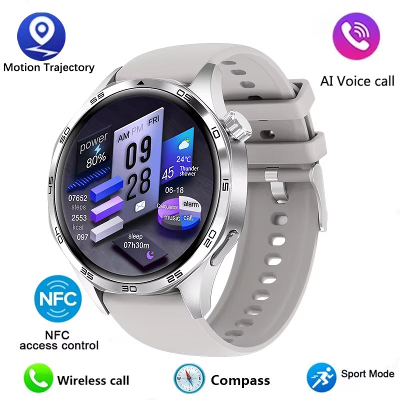 GT5 PRO Smart Watch Men Watch 5 Pro AMOLED HD Screen Bluetooth Call GPS Trajectory NFC Heart Rate Compass Smartwatches 2024 New